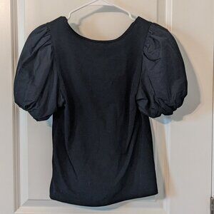 Old Navy Black Puff Sleeve Tee Shirt - Size Medium